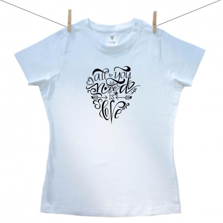 Tricou pentru femei cu mânecă scurtă All you need is love