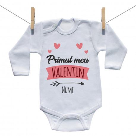 Body cu mânecă lungă Primul meu Valentin cu inimioară