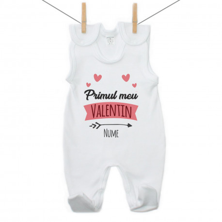Salopetă Primul meu Valentin cu inimioară Salopetă Primul meu Valentin cu inimioară
