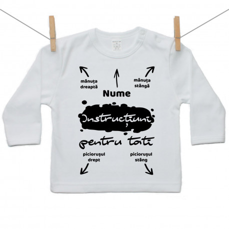 Tricou cu mânecă lungă Instrucțiuni pentru tati