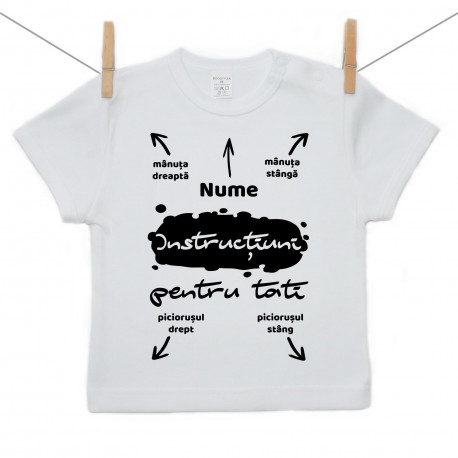 Tricou cu mânecă scurtă Instrucțiuni pentru tati