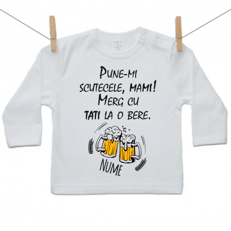Tricou cu mânecă lungă Merg cu tati la o bere Tricou cu mânecă lungă Merg cu tati la o bere