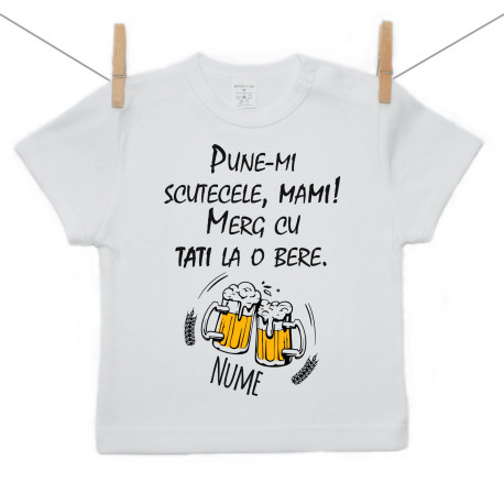 Tricou cu mânecă scurtă Merg cu tati la o bere Tricou cu mânecă scurtă Merg cu tati la o bere