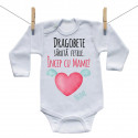Body cu mânecă lungă Dragobete sărută fetele. Încep cu Mami!