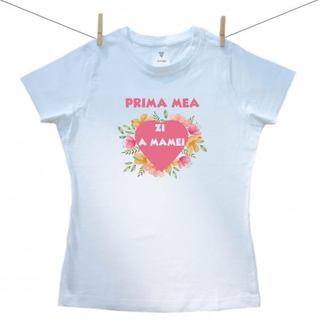 Tricou pentru femei cu mânecă scurtă Prima mea Zi a Mamei