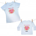 Set familie (tricou cu mânecă lungă) Prima noastră Zi a Mamei