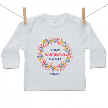 Tricou cu mânecă lungă Sunt mărțișorul mamei
