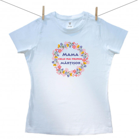 Tricou pentru femei cu mânecă scurtă Mama celui mai frumos mărțișor