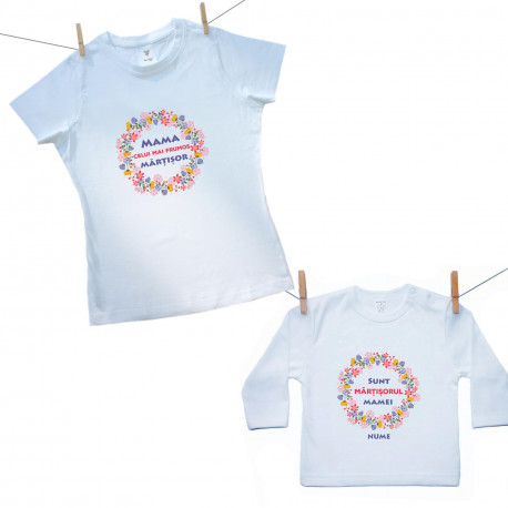Set familie (tricou cu mânecă lungă) Cel mai frumos Mărțișor din viața mea