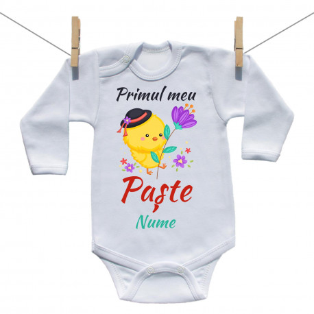 Body cu mânecă lungă Primul meu Paște Puișor Body cu mânecă lungă Primul meu Paște Puișor
