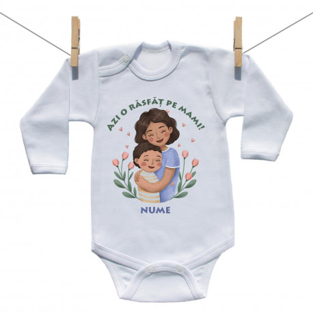 Body cu mânecă lungă Azi o răsfăț pe mami Body cu mânecă lungă Azi o răsfăț pe mami