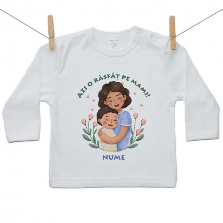 Tricou cu mânecă lungă Azi o răsfăț pe mami