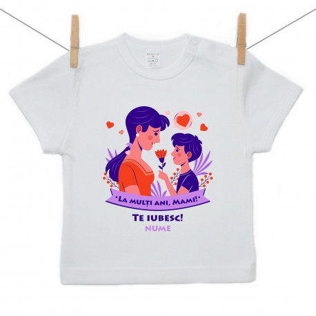 Tricou cu mânecă scurtă La mulți ani, mami