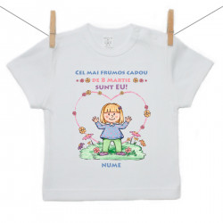 Tricou cu mânecă scurtă Cel mai frumos cadou de 8 Martie - Fetiță