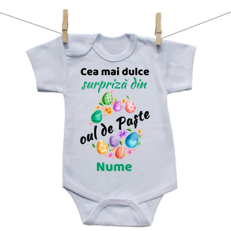Body cu mânecă scurtă Cea mai dulce surpriză din oul de Paște