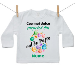 Tricou cu mânecă lungă Cea mai dulce surpriză din oul de Paște