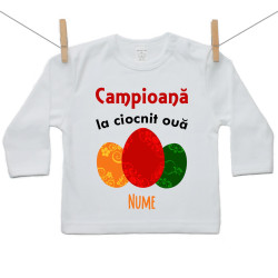 Tricou cu mânecă lungă Campioană la ciocnit ouă