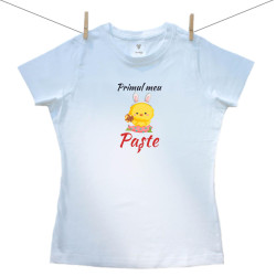 Tricou pentru femei cu mânecă scurtă Primul meu Paște ca mămică