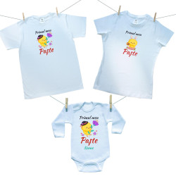 Set de familie (body cu mânecă lungă) Primul meu Paște Puișor