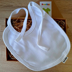 Bavețică din bumbac cu șnur, albă