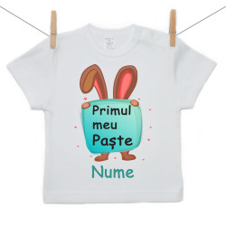 Tricou cu mânecă scurtă Iepuraș cu Tăbliță Verde