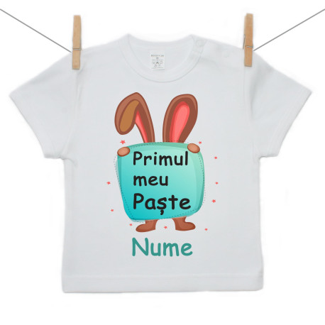 Tricou cu mânecă scurtă Iepuraș cu Tăbliță Verde