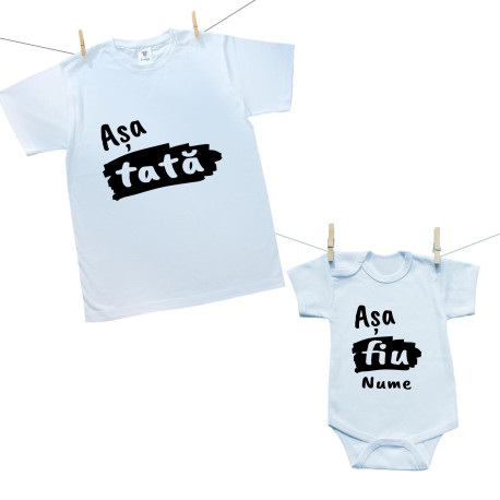 Set familie (body cu mânecă scurtă) Așa tată, așa fiu