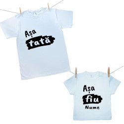 Set familie (tricou cu mânecă scurtă) Așa tată, așa fiu