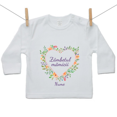 Tricou cu mânecă lungă Motiv de zâmbet