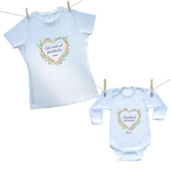 Set familie (body cu mânecă lungă) Motiv de zâmbet
