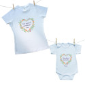 Set familie (body cu mânecă scurtă) Motiv de zâmbet