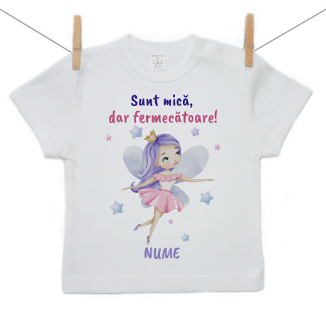 Tricou cu mânecă scurtă Sunt mică, dar fermecătoare Tricou cu mânecă scurtă Sunt mică, dar fermecătoare