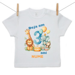 Tricou cu mânecă scurtă Am deja 3 ani Safari