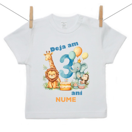 Tricou cu mânecă scurtă Am deja 3 ani Safari