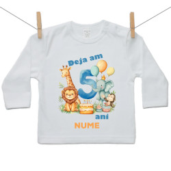 Tricou cu mânecă lungă Am deja 5 ani Safari