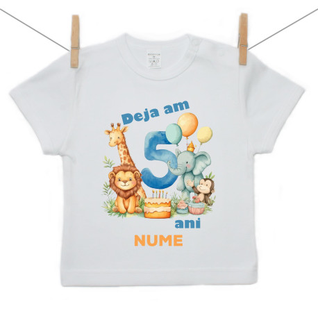 Tricou cu mânecă scurtă Am deja 5 ani Safari
