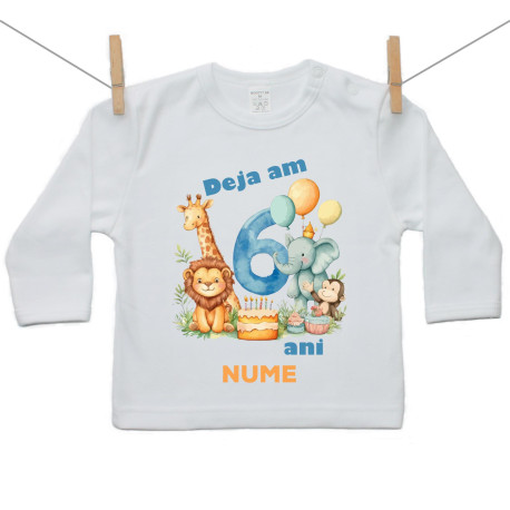Tricou cu mânecă lungă Am deja 6 ani Safari Tricou cu mânecă lungă Am deja 6 ani Safari