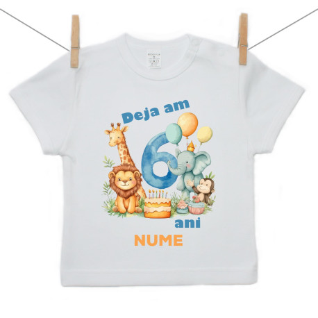 Tricou cu mânecă scurtă Am deja 6 ani Safari
