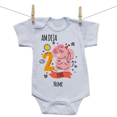 Body cu mânecă scurtă Am deja 2 luni cu animăluțul