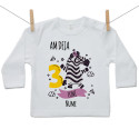 Tricou cu mânecă lungă Am deja 3 luni cu un animăluț