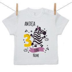 Tricou cu mânecă scurtă Am deja 3 luni cu un animăluț