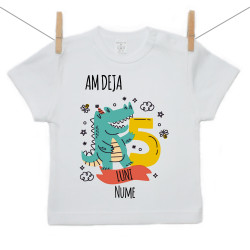 Tricou cu mânecă scurtă Am deja 5 luni cu un animăluț