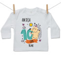 Tricou cu mânecă lungă Am deja 10 luni cu un animăluț