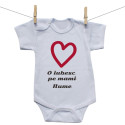 Body cu mânecă scurtă O iubesc pe mami