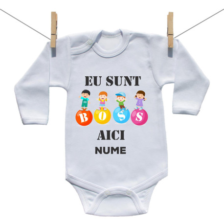 Body cu mânecă lungă Eu sunt boss aici Body cu mânecă lungă Eu sunt boss aici