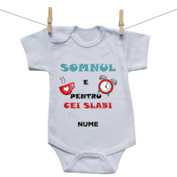 Body cu mânecă scurtă Somnul e pentru cei slabi