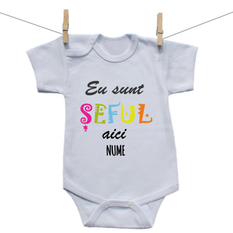 Body cu mânecă scurtă Eu sunt șeful aici Body cu mânecă scurtă Eu sunt șeful aici