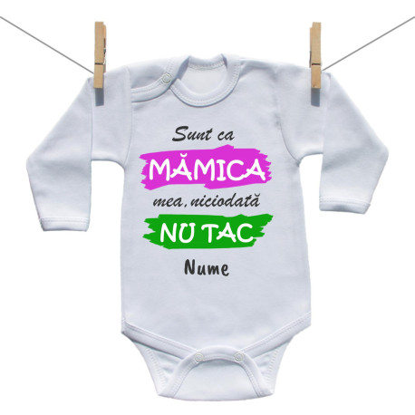 Body cu mânecă lungă Sunt ca mămica mea Body cu mânecă lungă Sunt ca mămica mea