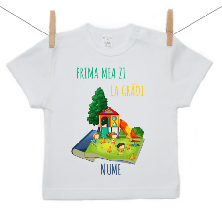 Tricou cu mânecă scurtă Prima mea zi la grădiniță Tricou cu mânecă scurtă Prima mea zi la grădiniță