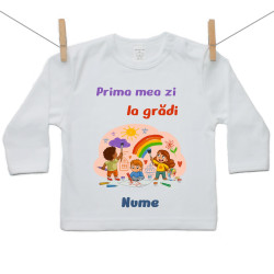 Tricou cu mânecă lungă Prima mea zi la grădi